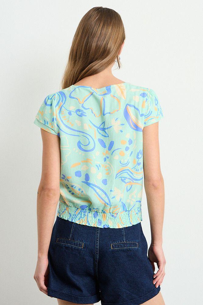 Blusas Manga Corta Verde iO 14120225057217-2