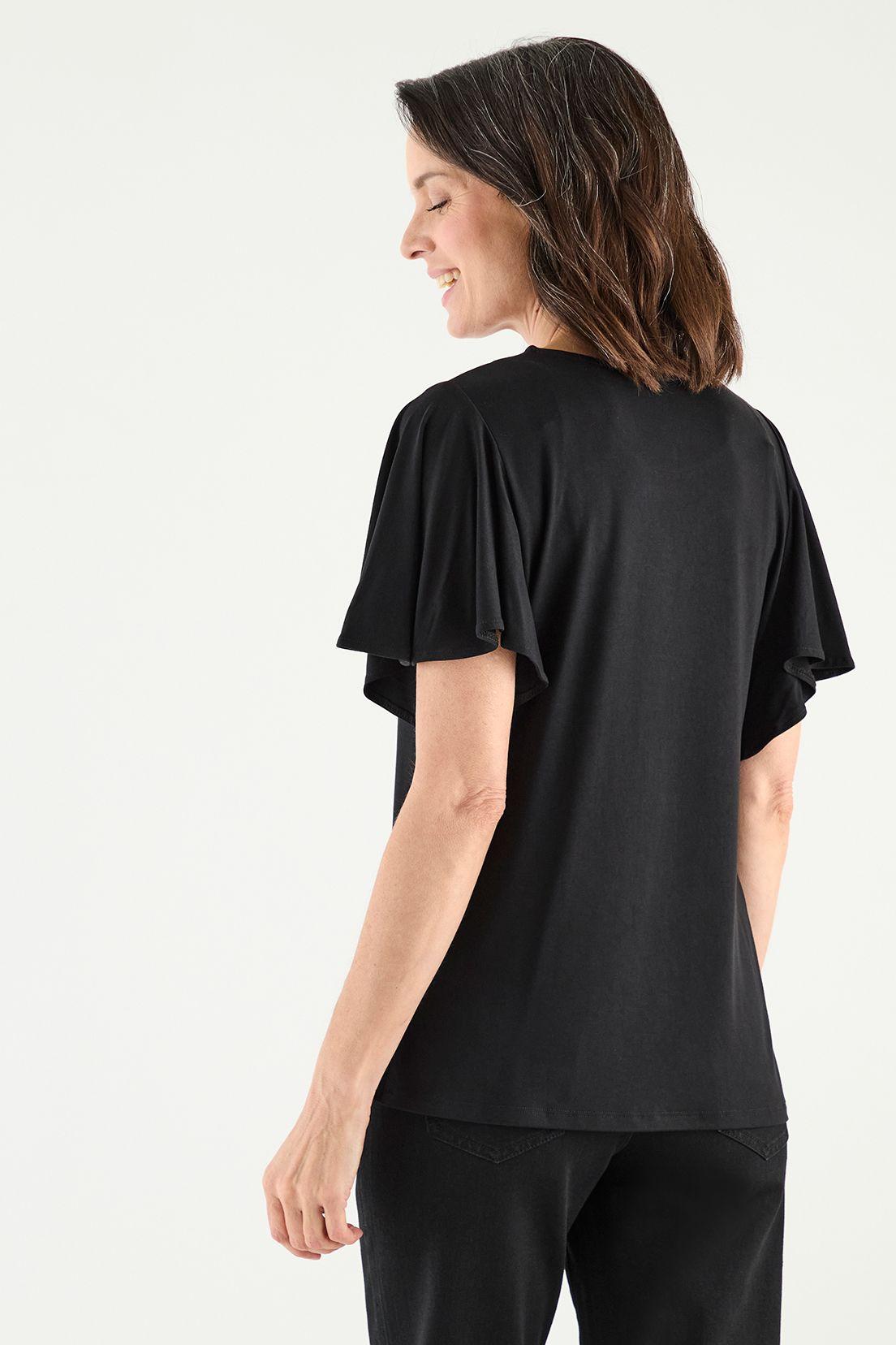 Polera Con Estampado Focalizado Negro Ma Griffe 14602125001102-3