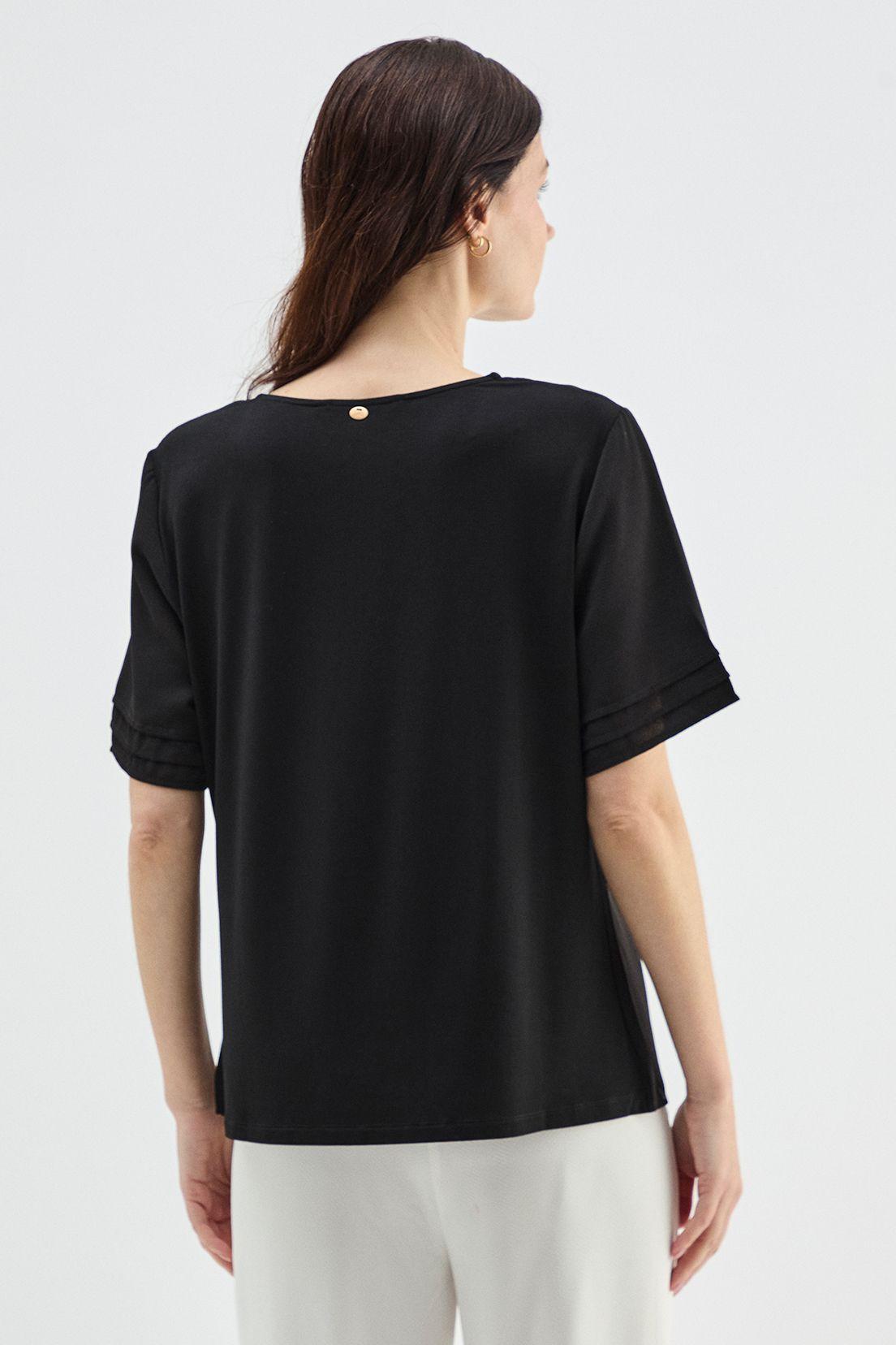 Polera Doble Tela Lisa Negro Ma Griffe 14202224065102-3