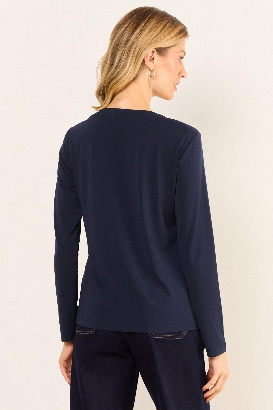 Polera Lisa Manga Larga Azul Ma Griffe 14202226050104-2