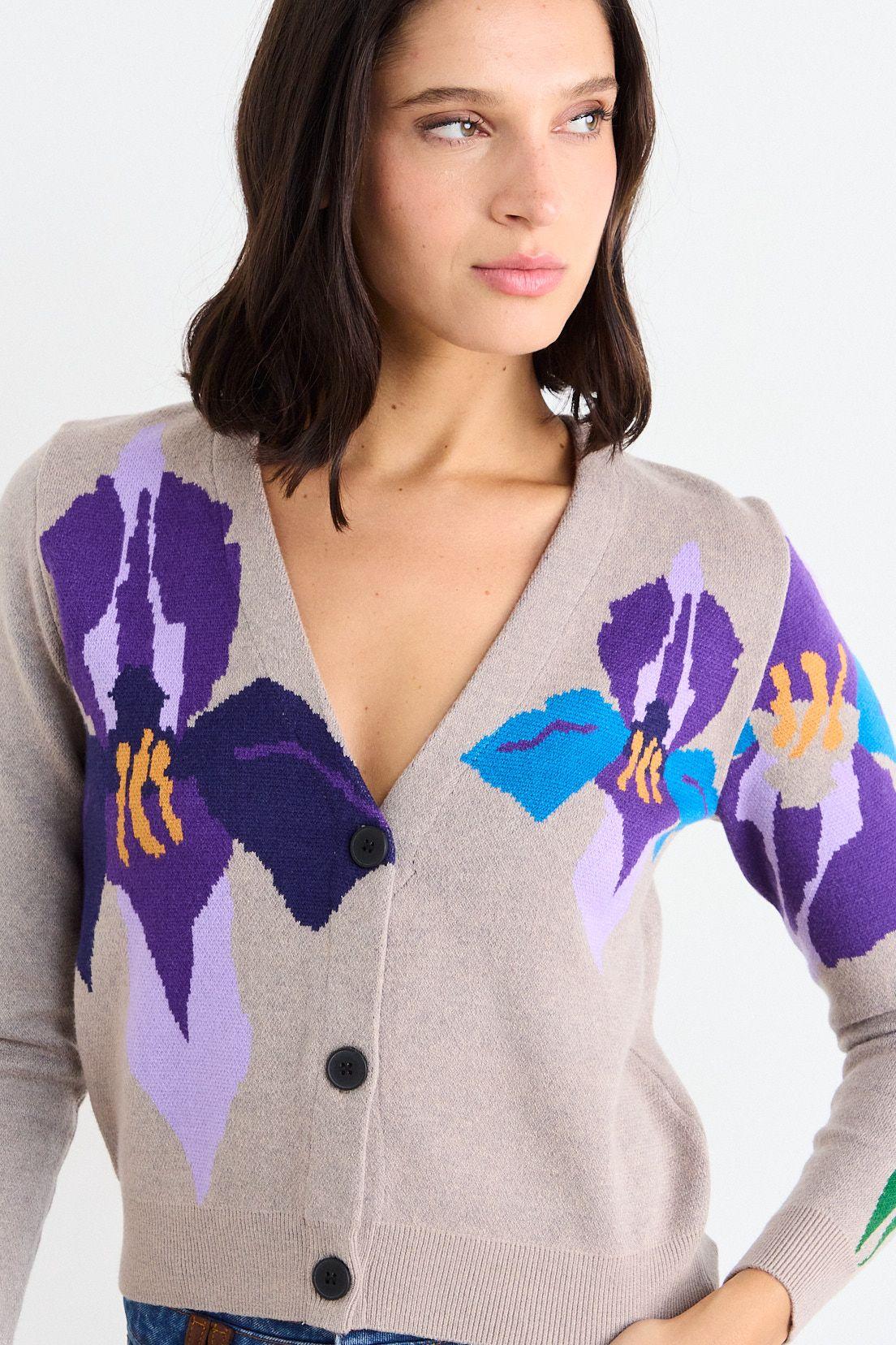 Cardigan Top Morado iO 18620126011121-0