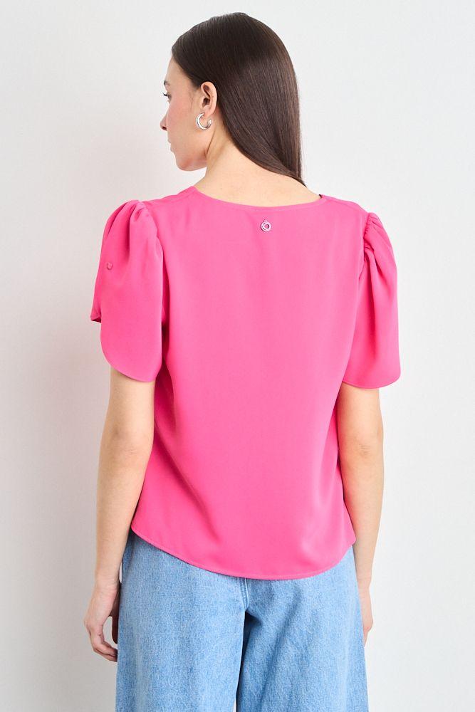Blusas Manga Corta Fucsia iO 14020225061116-2
