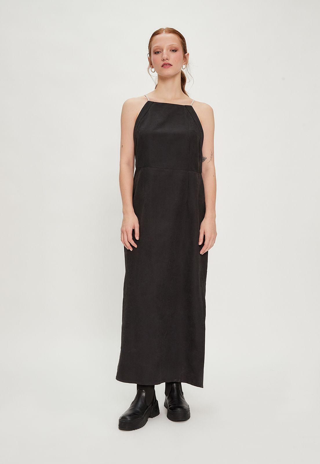 Vestido Liso Largo Negro iO 13420124001102-0