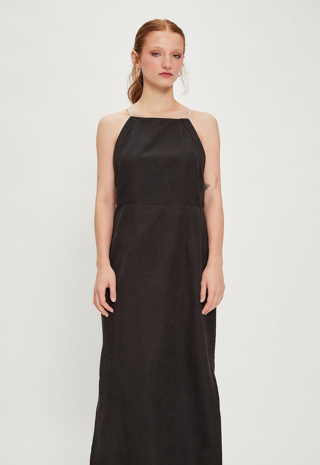 Vestido Liso Largo Negro iO 13420124001102-2