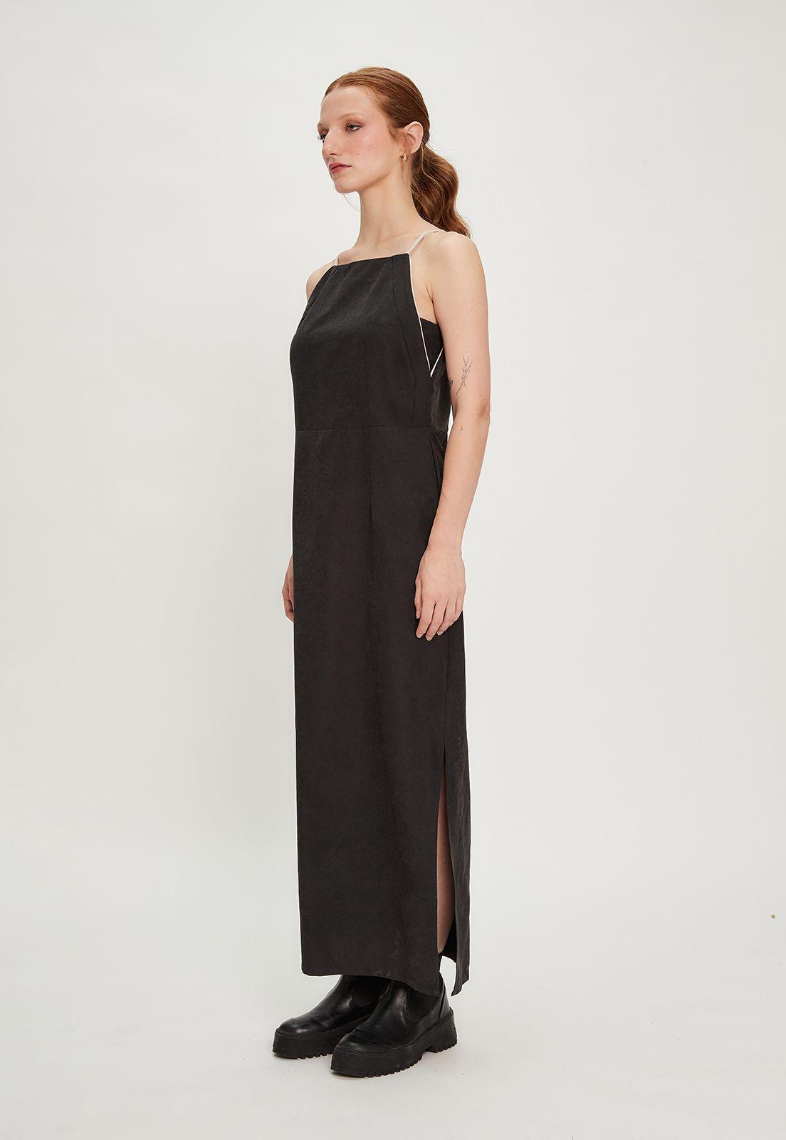 Vestido Liso Largo Negro iO 13420124001102-3