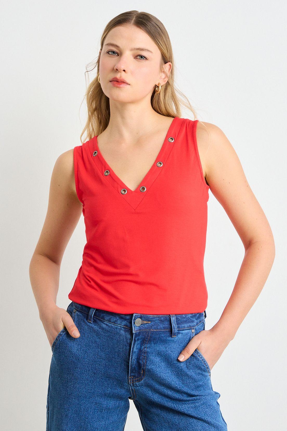 Polera Sin Mangas Rojo Ash 14204225701103-0