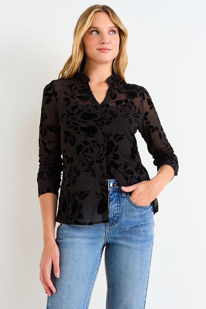 Blusa Manga Larga Con Diseño Negro Ash 14107126006102-0