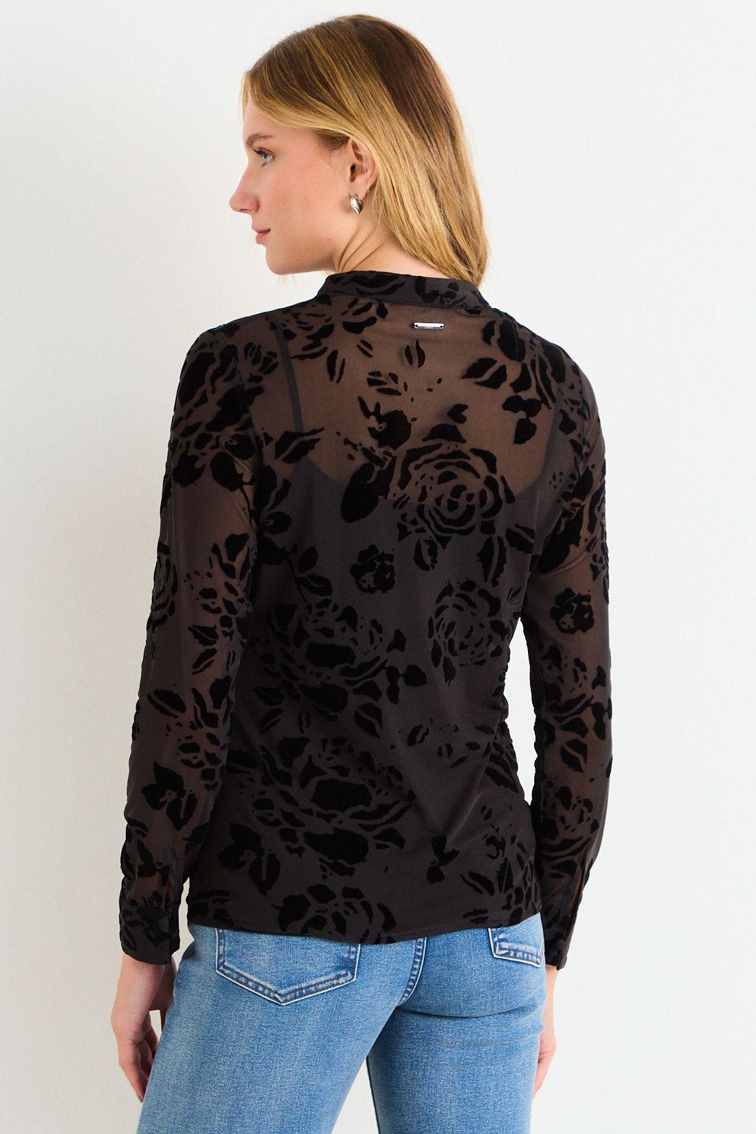 Blusa Manga Larga Con Diseño Negro Ash 14107126006102-2