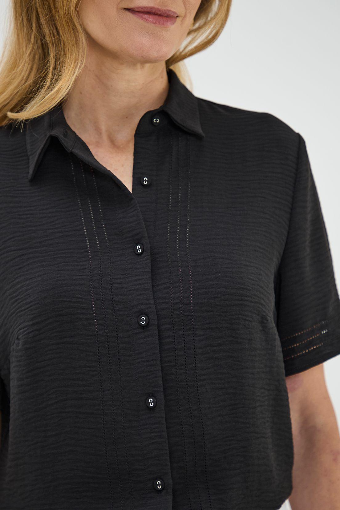 Blusa Camisera Abotonada Negro Ma Griffe 14002224006102-1