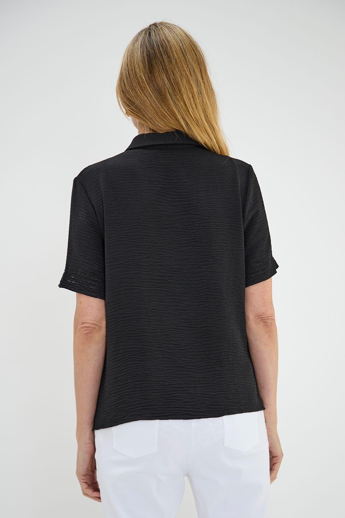 Blusa Camisera Abotonada Negro Ma Griffe 14002224006102-3