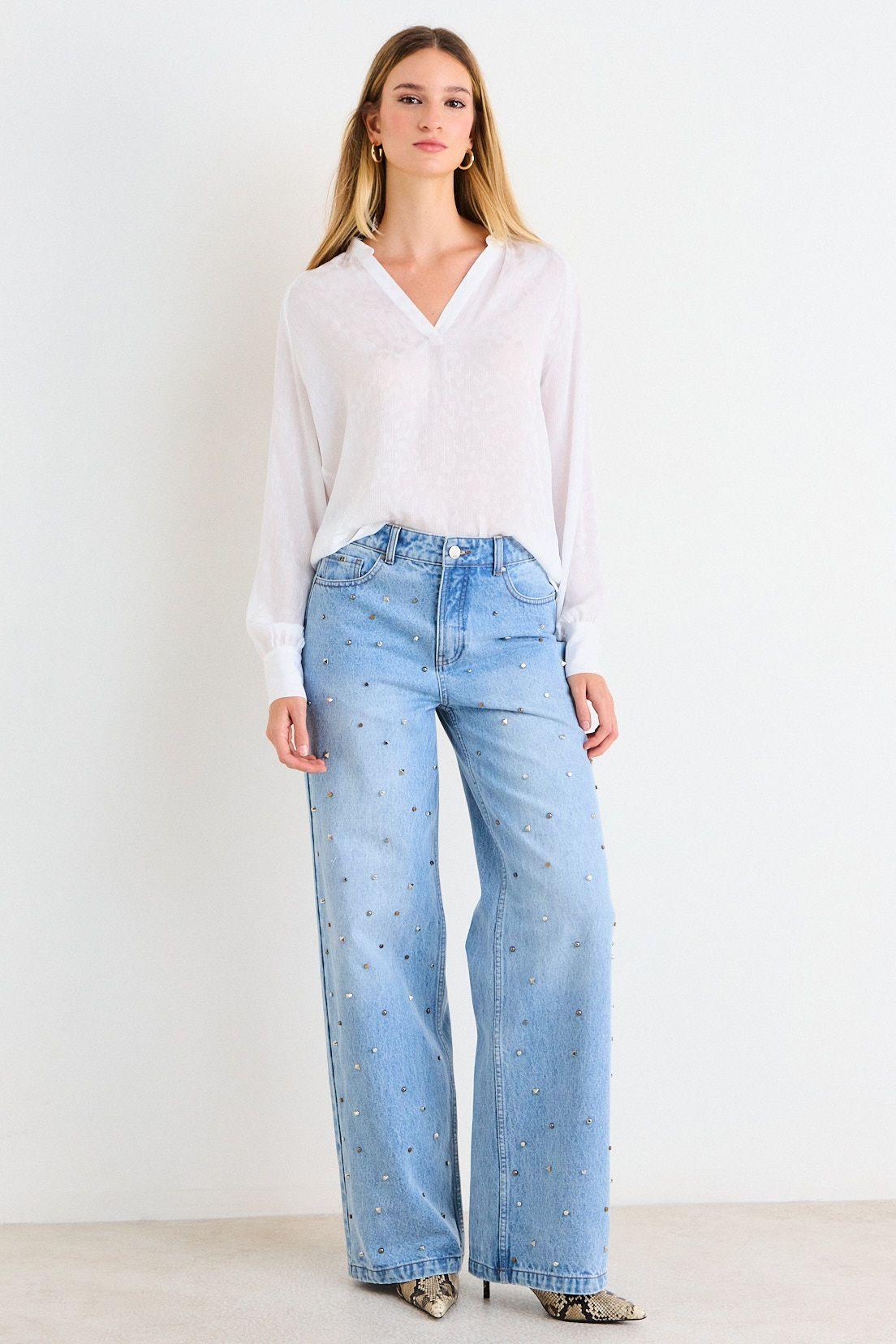 Blusa Lisa Con Textura Arrugada Crudo Ash 14007226051105-3