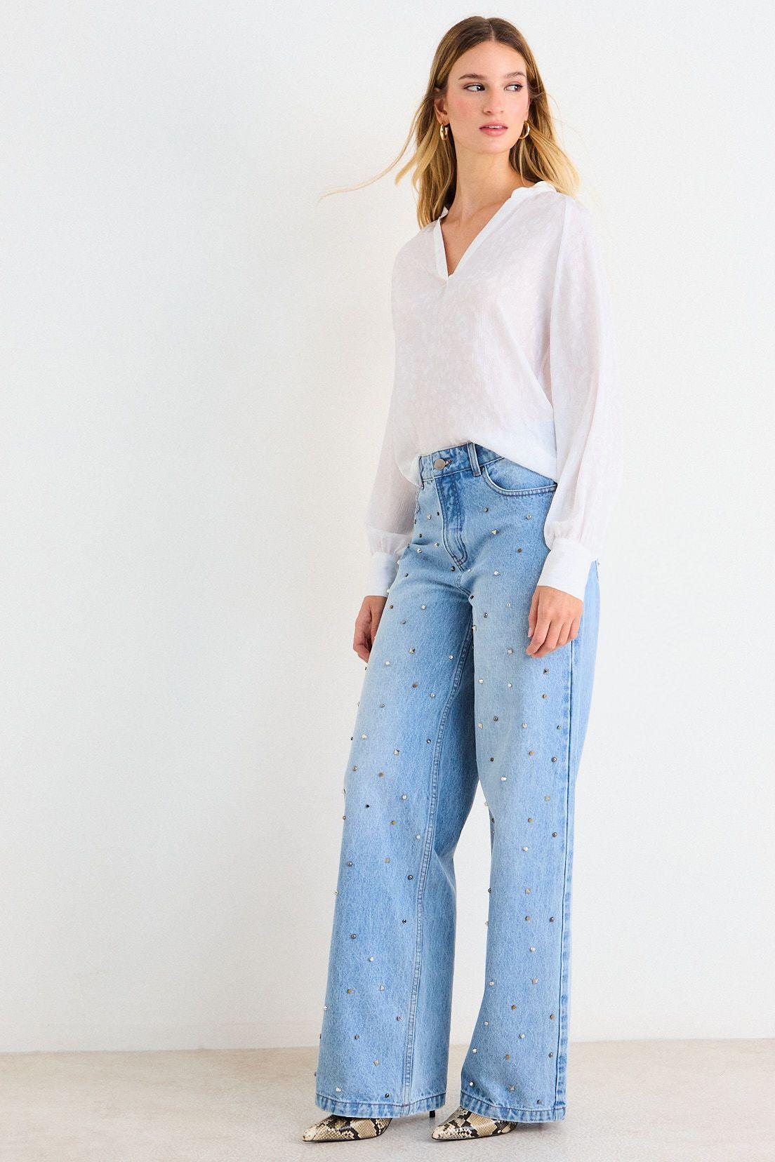 Blusa Lisa Con Textura Arrugada Crudo Ash 14007226051105-4