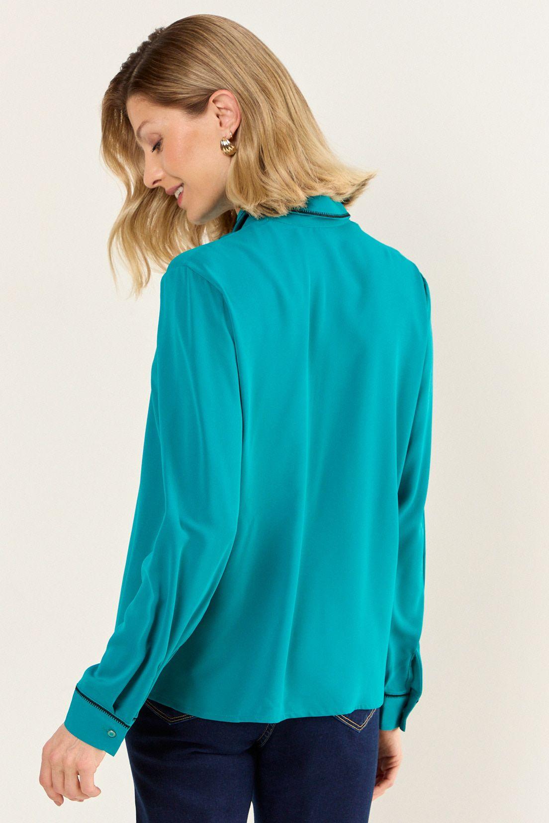 Blusa Bicolor Verde Ma Griffe 14002126057217-2
