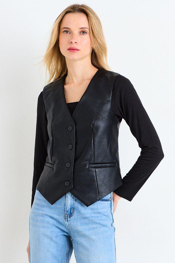 Gilet Liso Negro 16204125002102-0