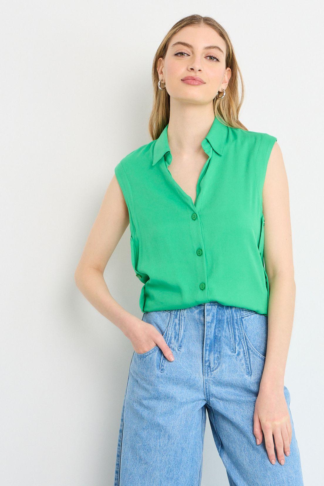 Blusas Sin Manga Verde iO 14020225066217-0