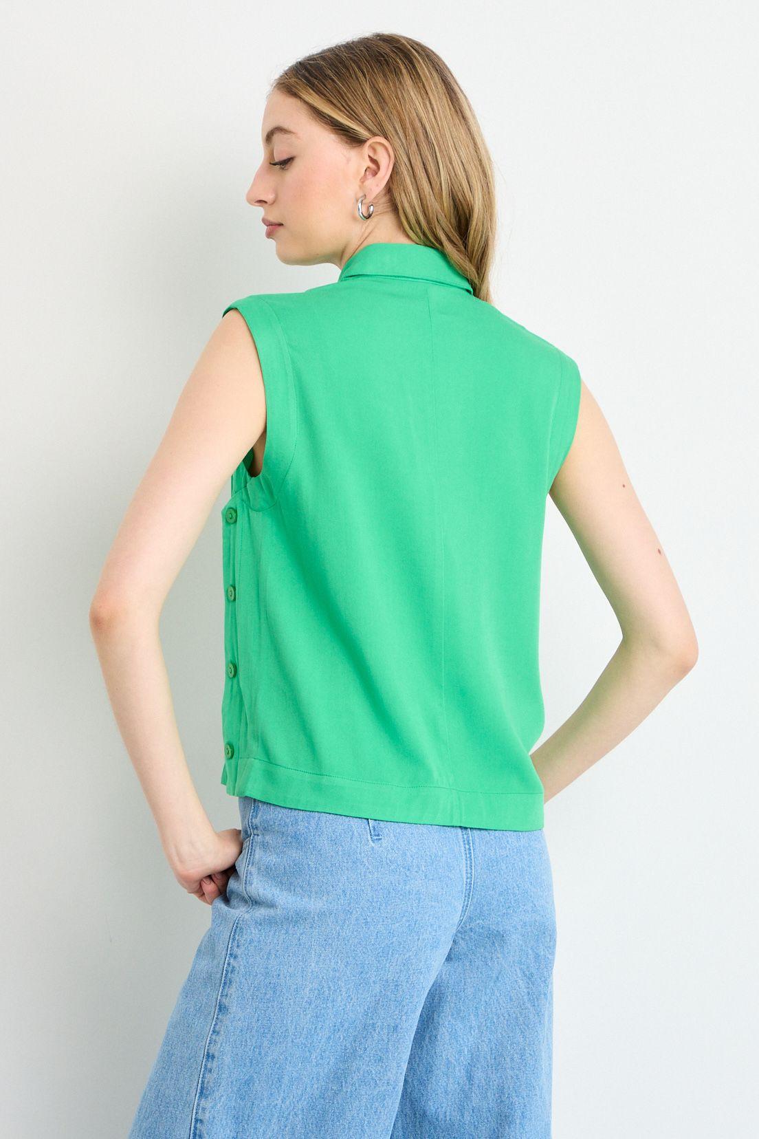 Blusas Sin Manga Verde iO 14020225066217-2
