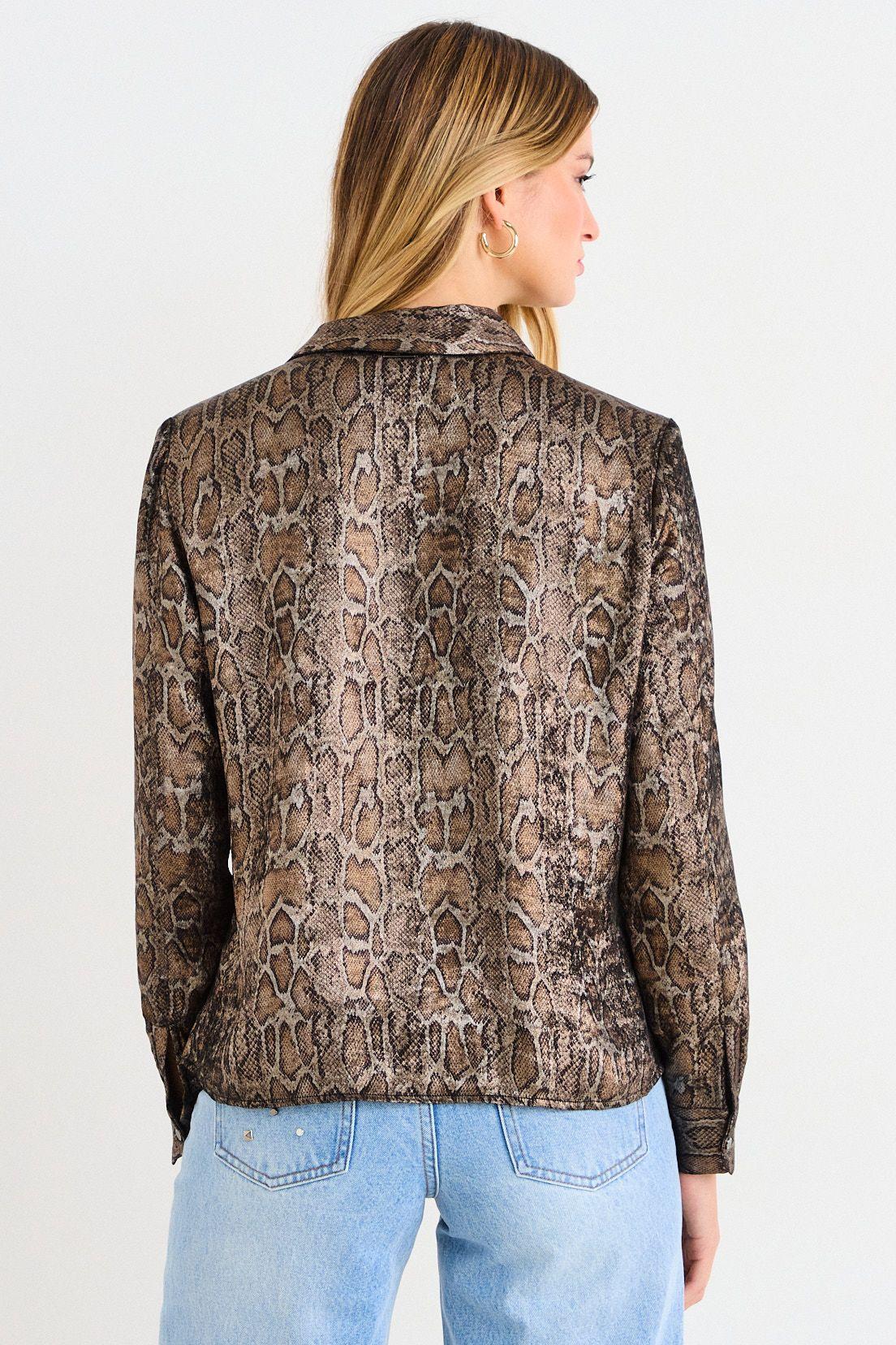 Blusa Camisera Fantasia Satinada Beige Ash 14107226001106-2