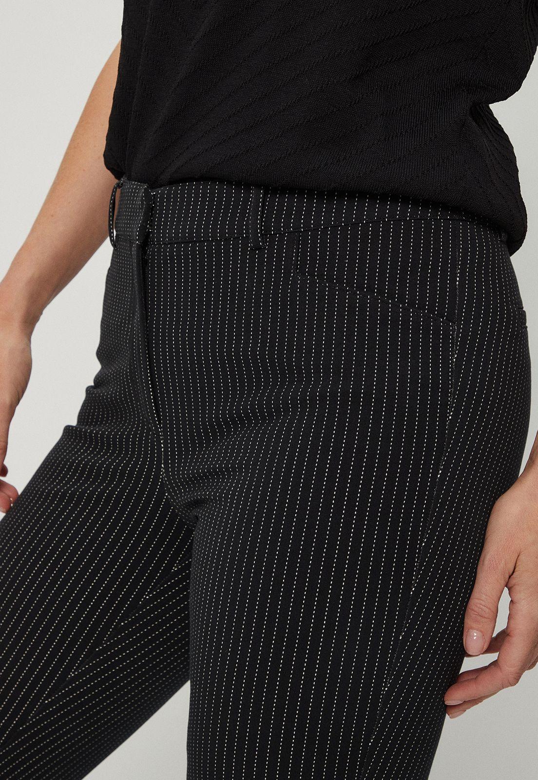 Pantalon Estampado Lineas Negro Ma Griffe 11102124004102-4