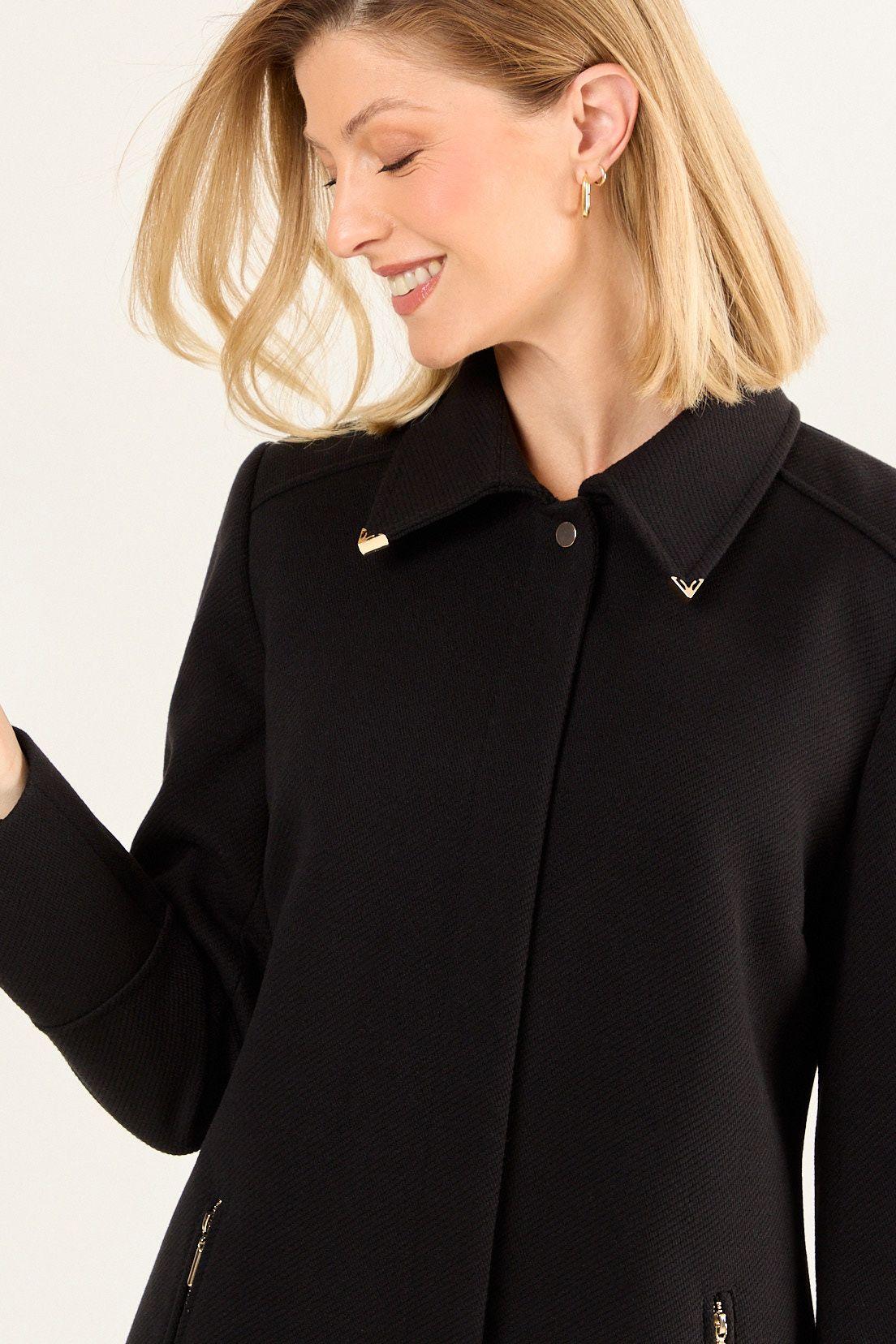 Chaqueton Cuello Camisero Negro Ma Griffe 17202126001102-1