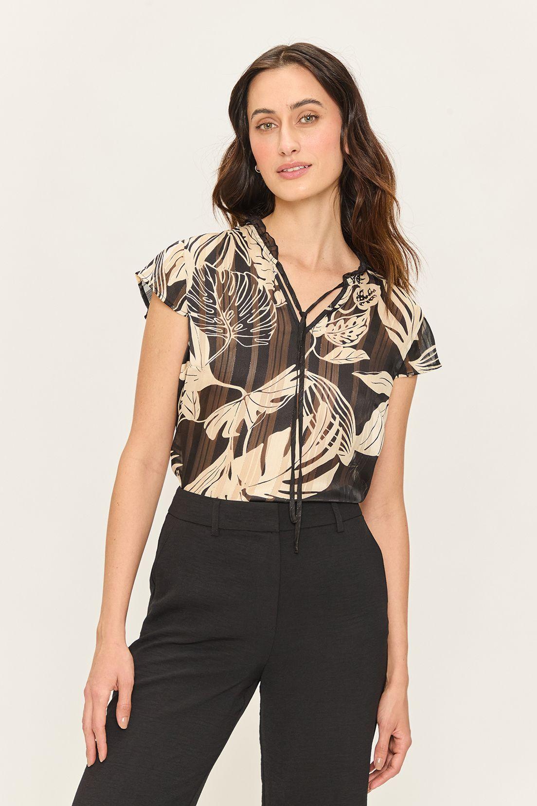 Blusa Estampada Corbatin Negro Ash 14107224058102-0