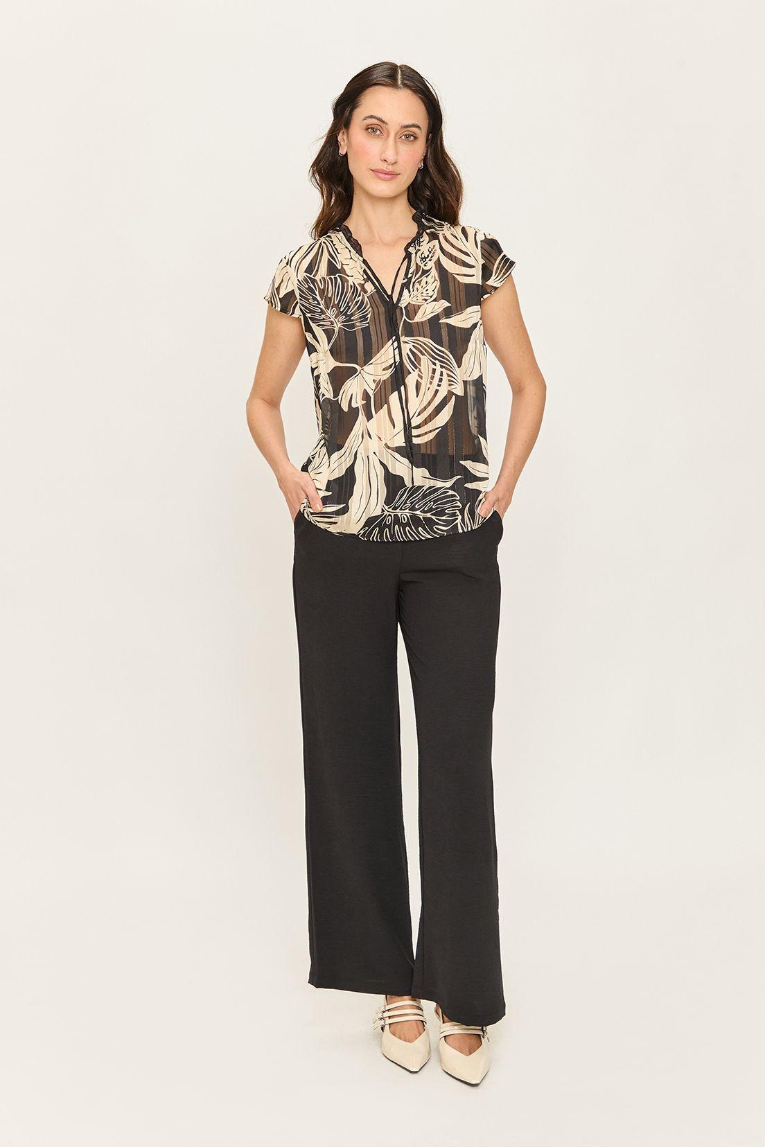 Blusa Estampada Corbatin Negro Ash 14107224058102-2