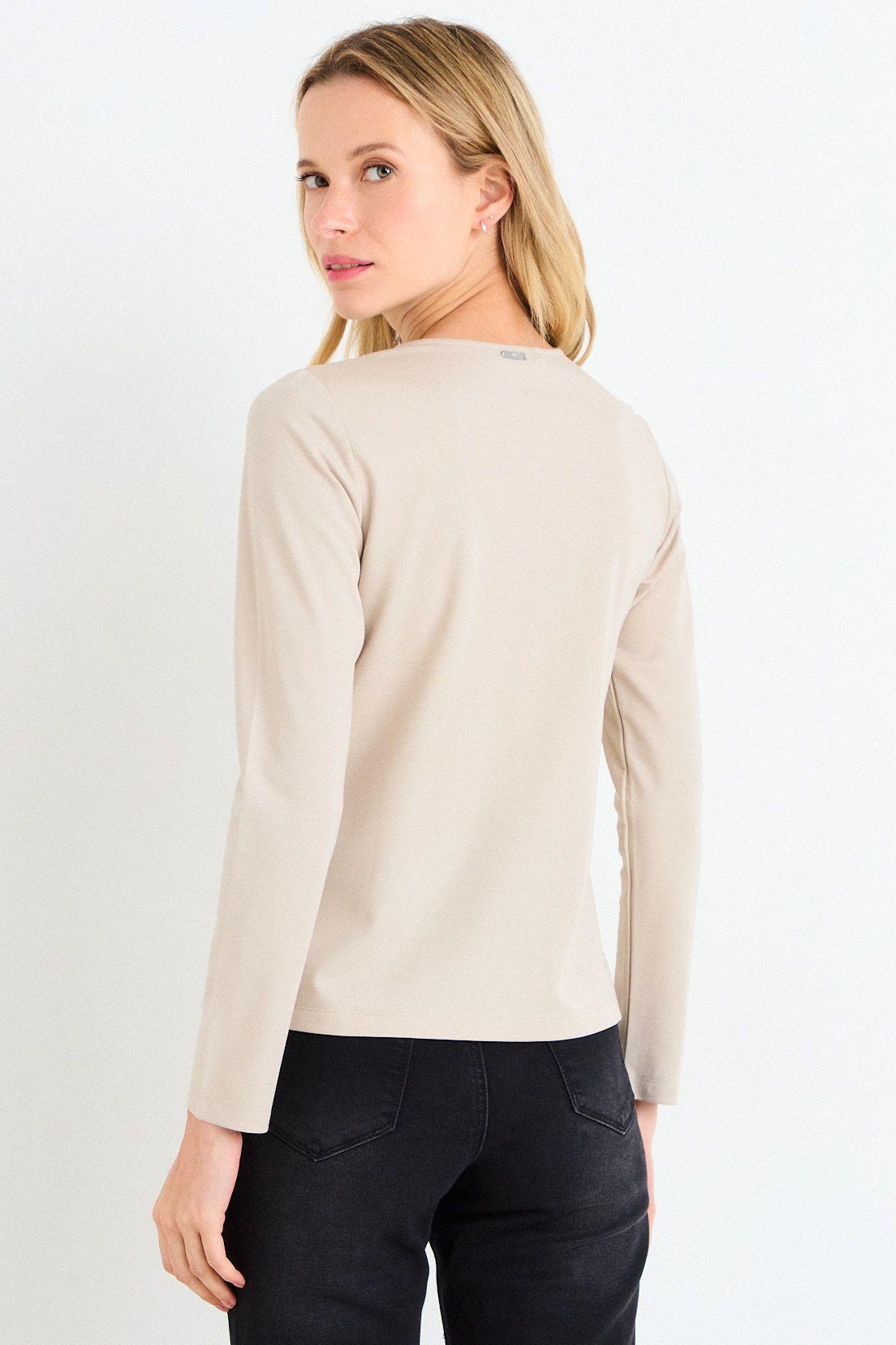 Polera Lisa De Manga Larga Beige Ash 14207226052106-2
