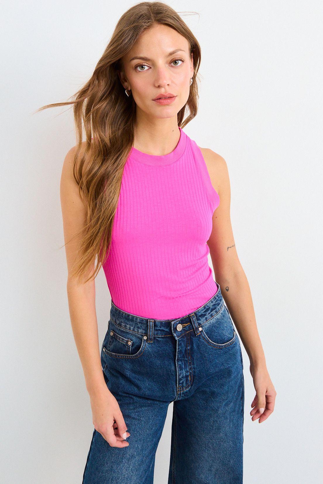 Polera Sin Mangas Lisa Rosado iO 14204225098123-1