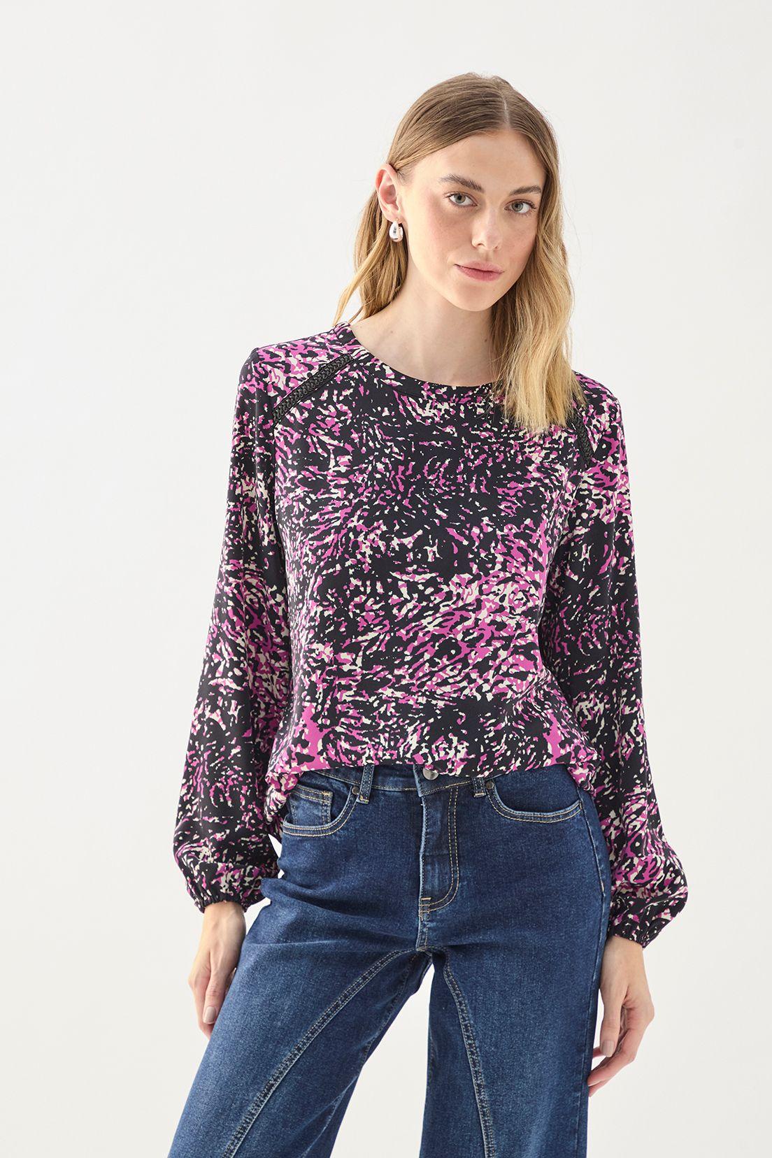 Blusa Manga Larga Fantasia Morado 14107125055121-0