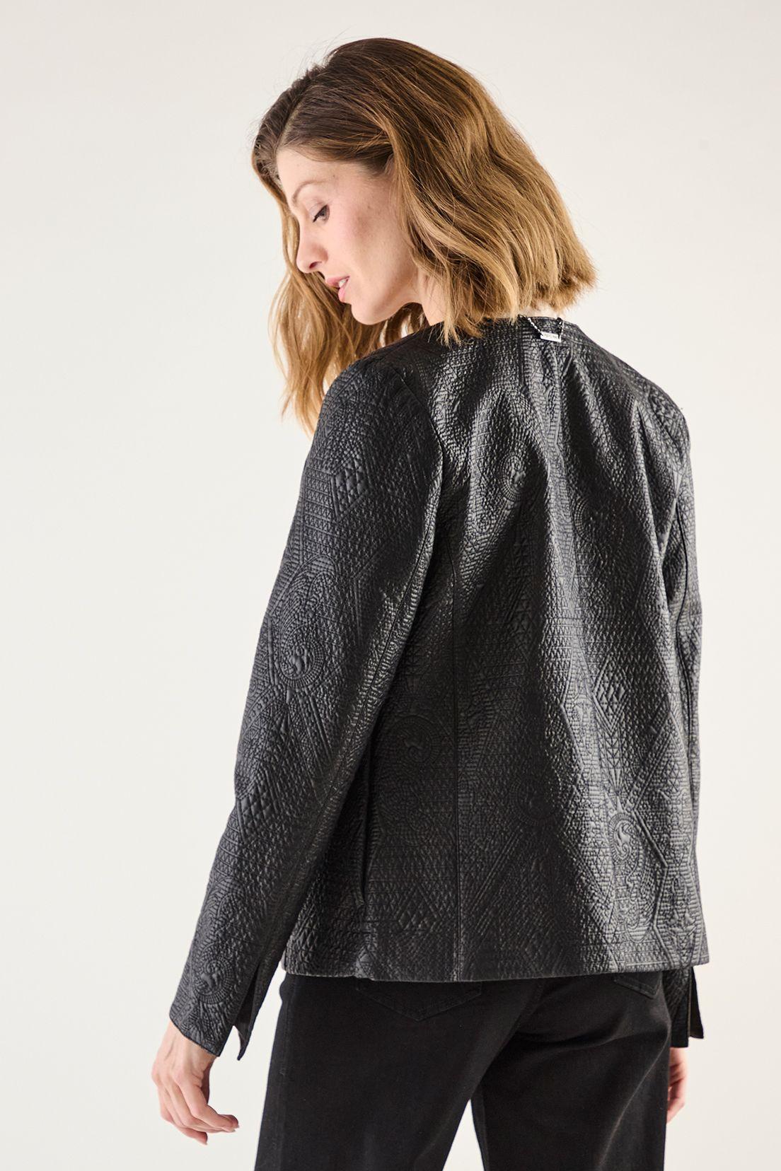 Chaqueta De Pu Con Diseño Negro 17502125005102-2