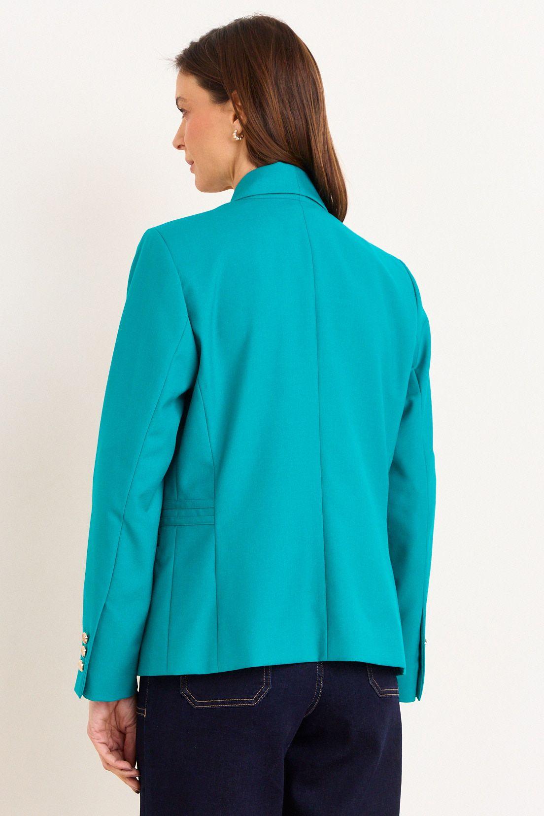 Blazer Cuello Continuo Turquesa Ma Griffe 16002226051217-2