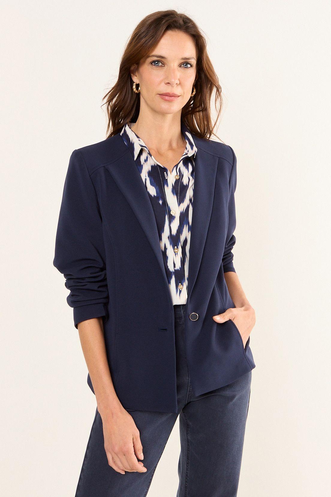 Blazer Abotonado Azul Ma Griffe 16002126002104-0
