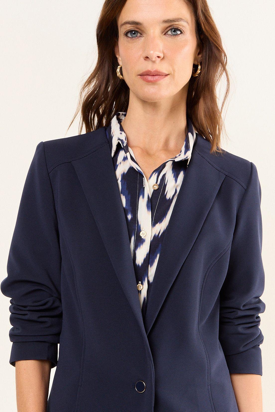Blazer Abotonado Azul Ma Griffe 16002126002104-1