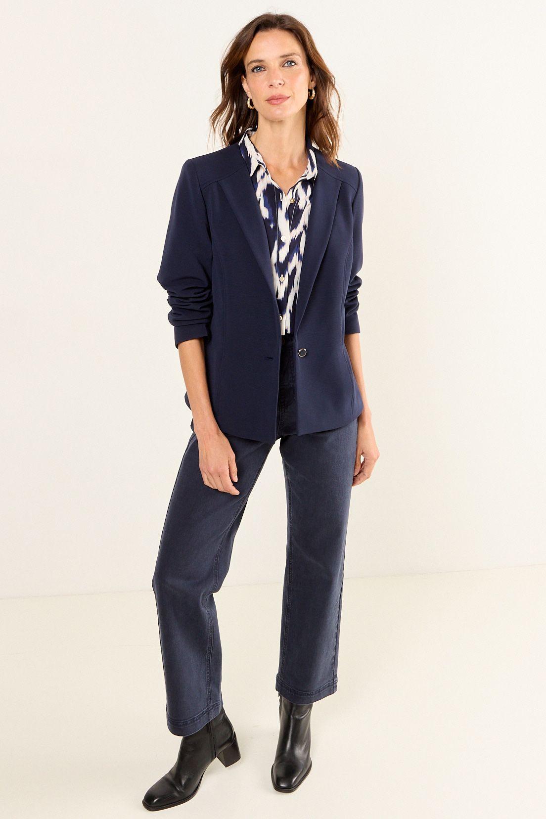 Blazer Abotonado Azul Ma Griffe 16002126002104-3