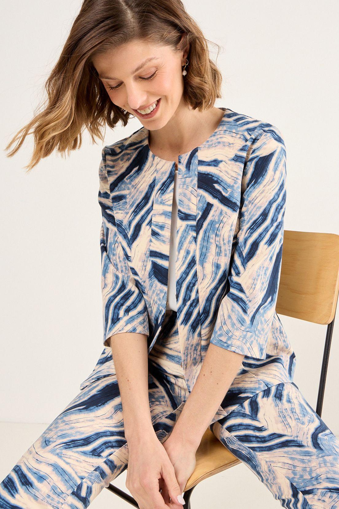 Blazer Estampado Abstracto Azul Ma Griffe 16102225003104-2