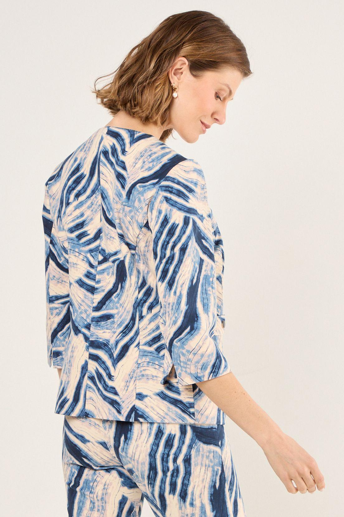 Blazer Estampado Abstracto Azul Ma Griffe 16102225003104-3