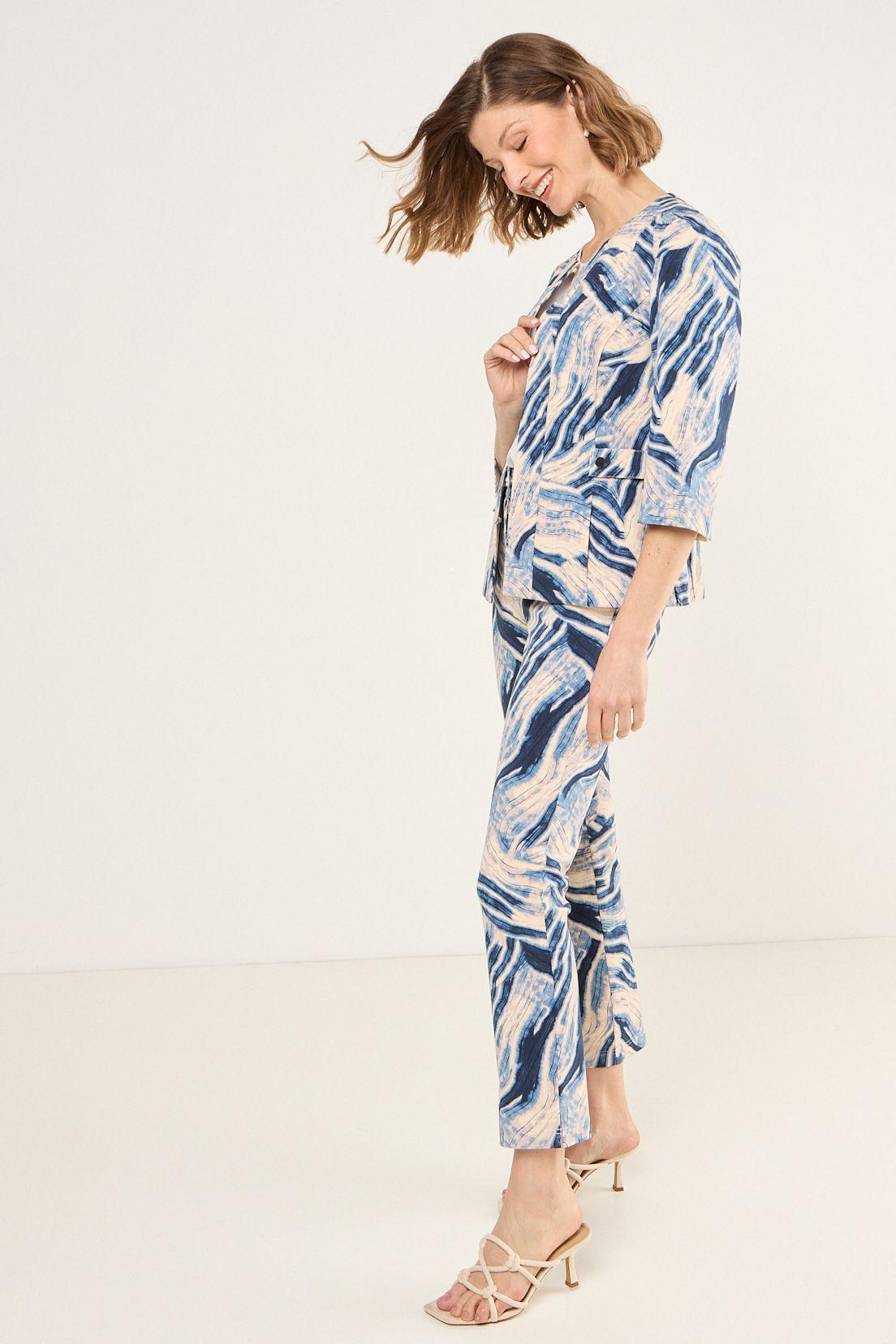 Blazer Estampado Abstracto Azul Ma Griffe 16102225003104-4