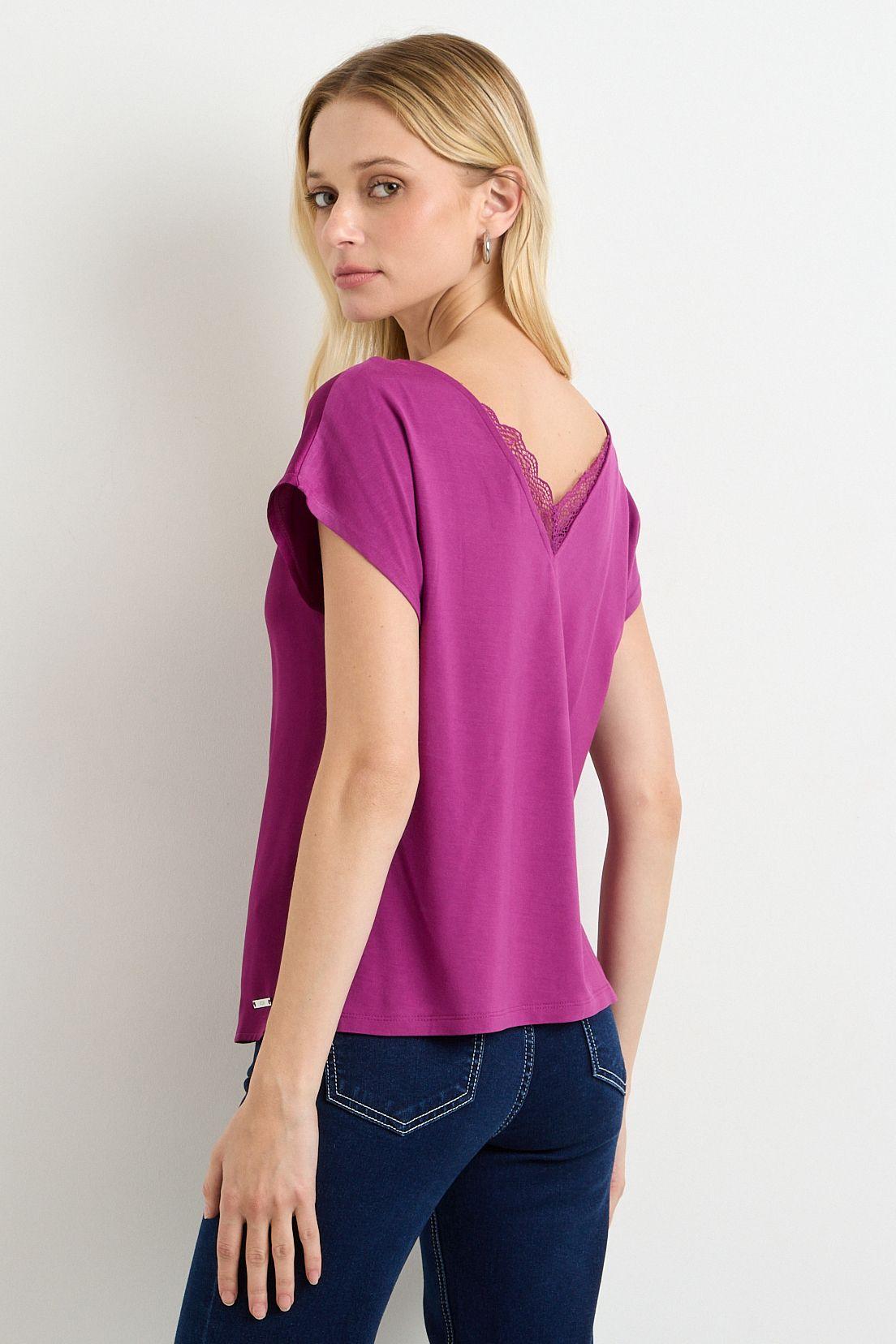 Polera Manga Corta Morado Ash 14207125010121-2