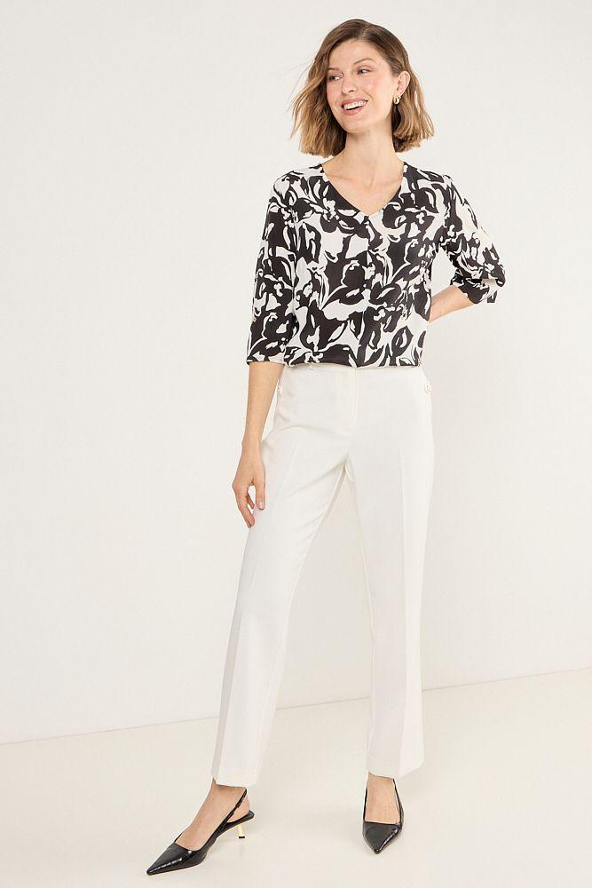 Blusa De Viscosa Estampada Negro Ma Griffe 14102225057102-3