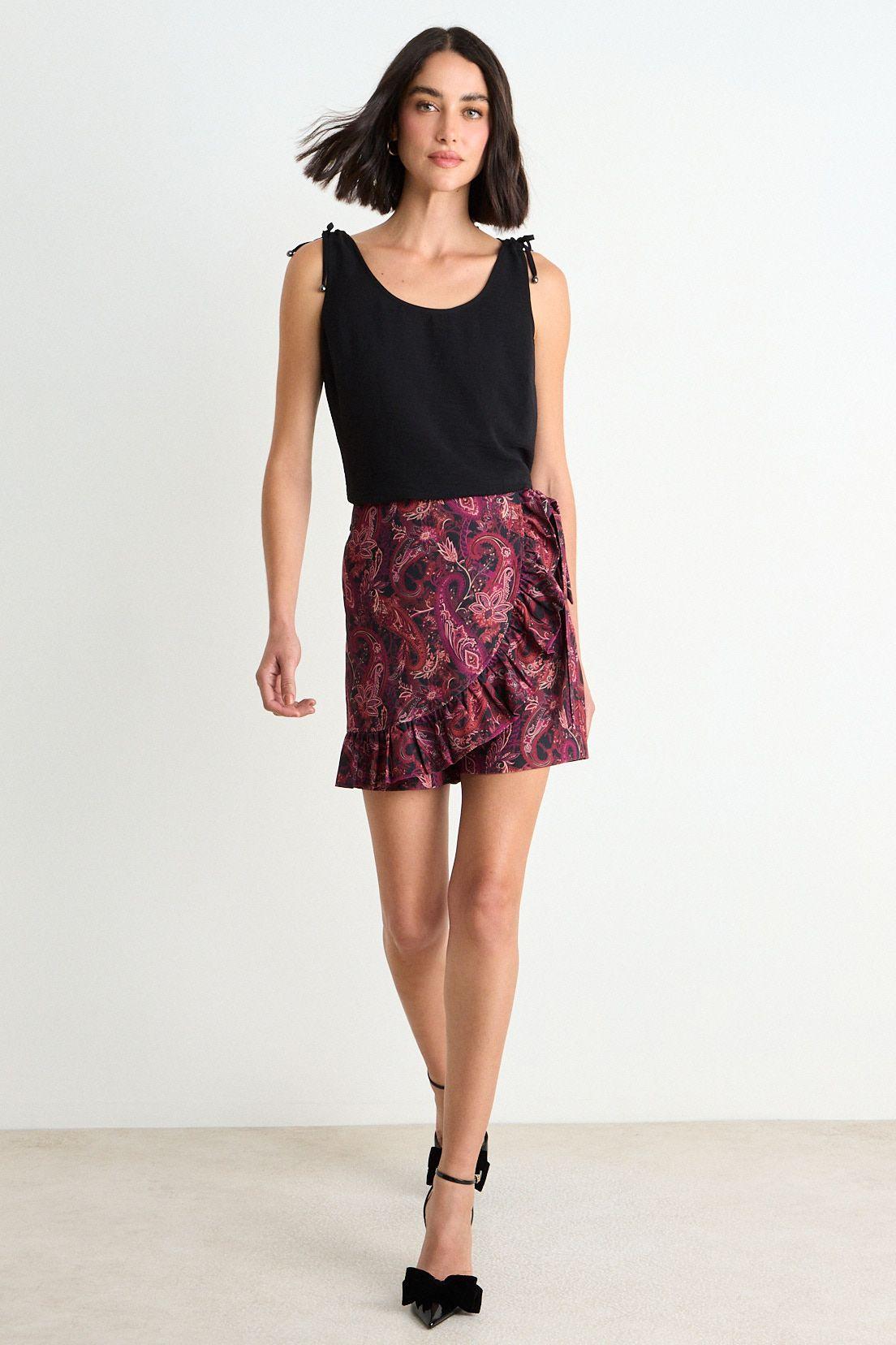 Skort Fantasia Con Lazo Burdeos Ash 11907126050112-0