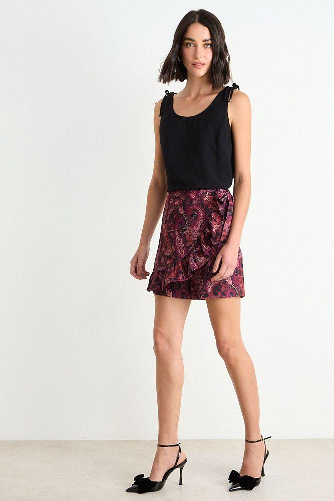 Skort Fantasia Con Lazo Burdeos Ash 11907126050112-4