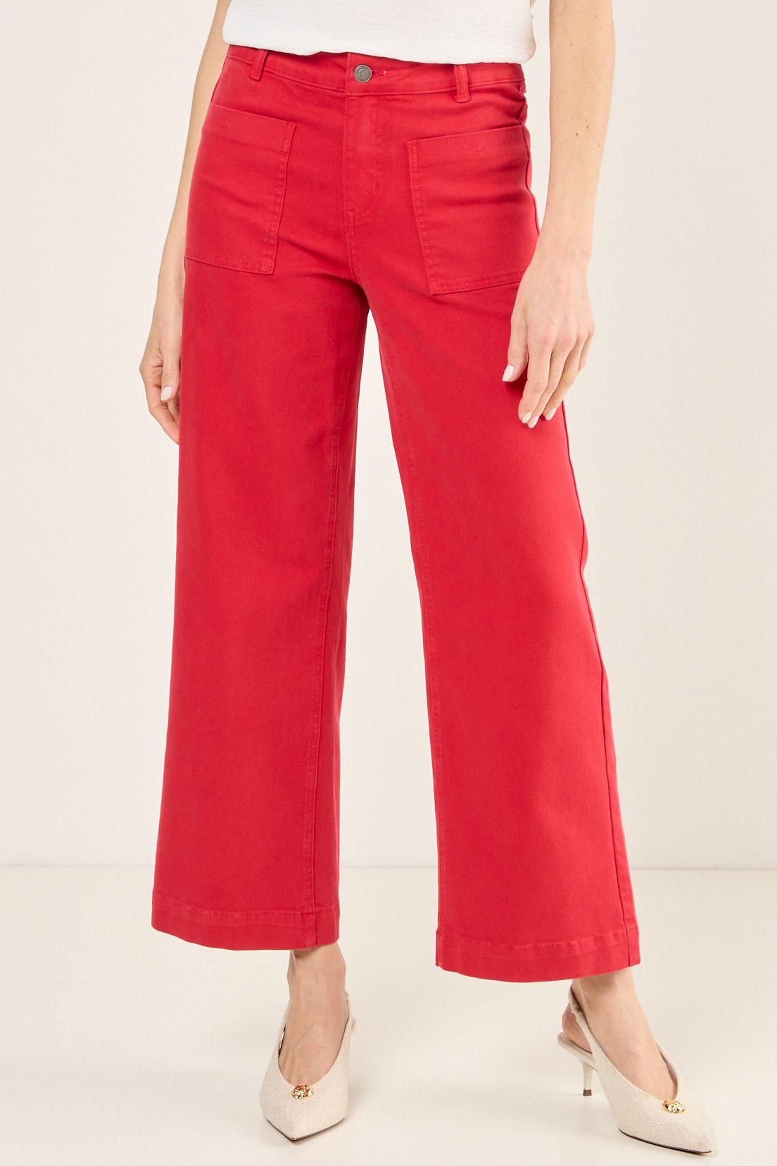 Jeans Wide Color Rojo Ma Griffe 11302225009103-1