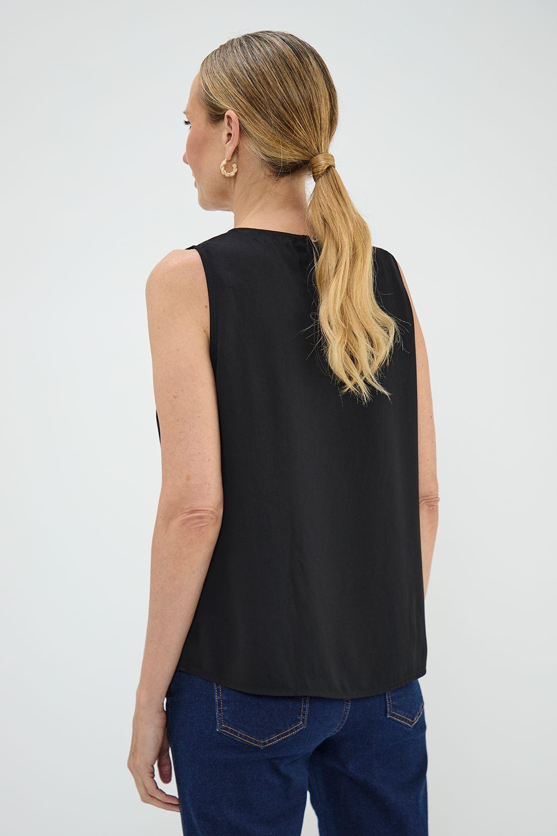 Blusa Sin Mangas Asimetrica Negro Ma Griffe 14002125050102-2