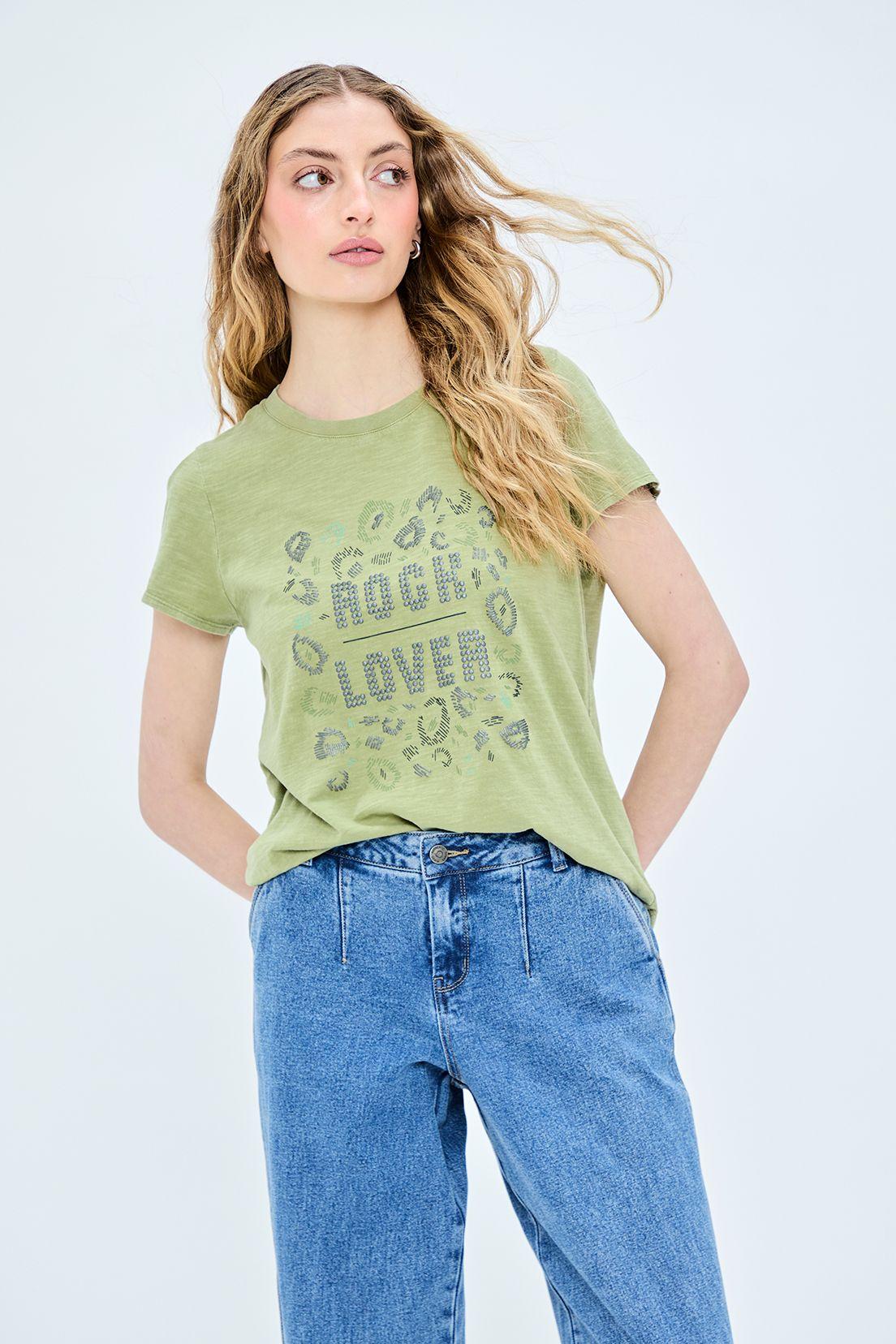 Polera Estampada Verde iO 14620224056107-0