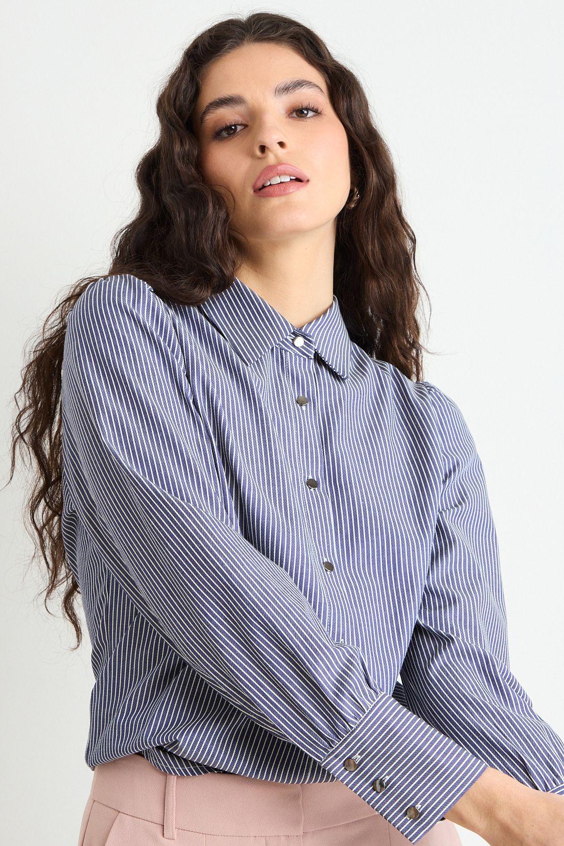 Blusas Manga Larga Azul Ash 14007225055104-1