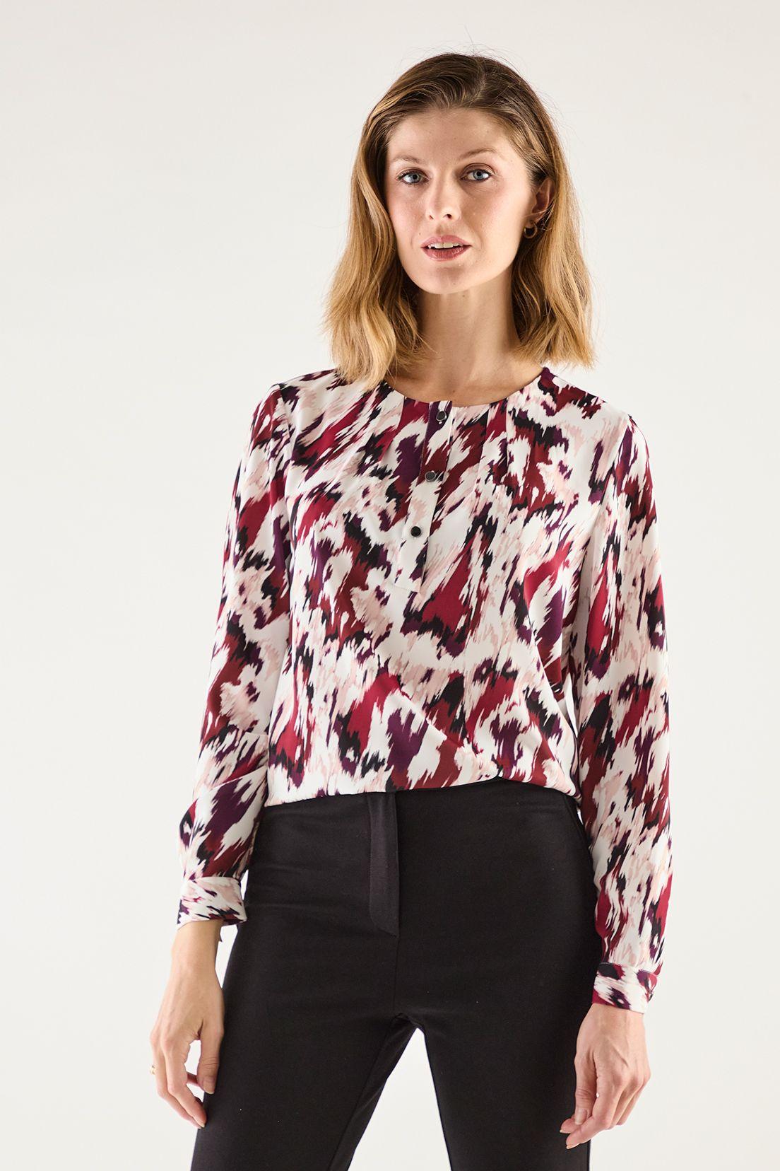 Blusa Estampada Cuello Redondo Negro 14102125057102-0