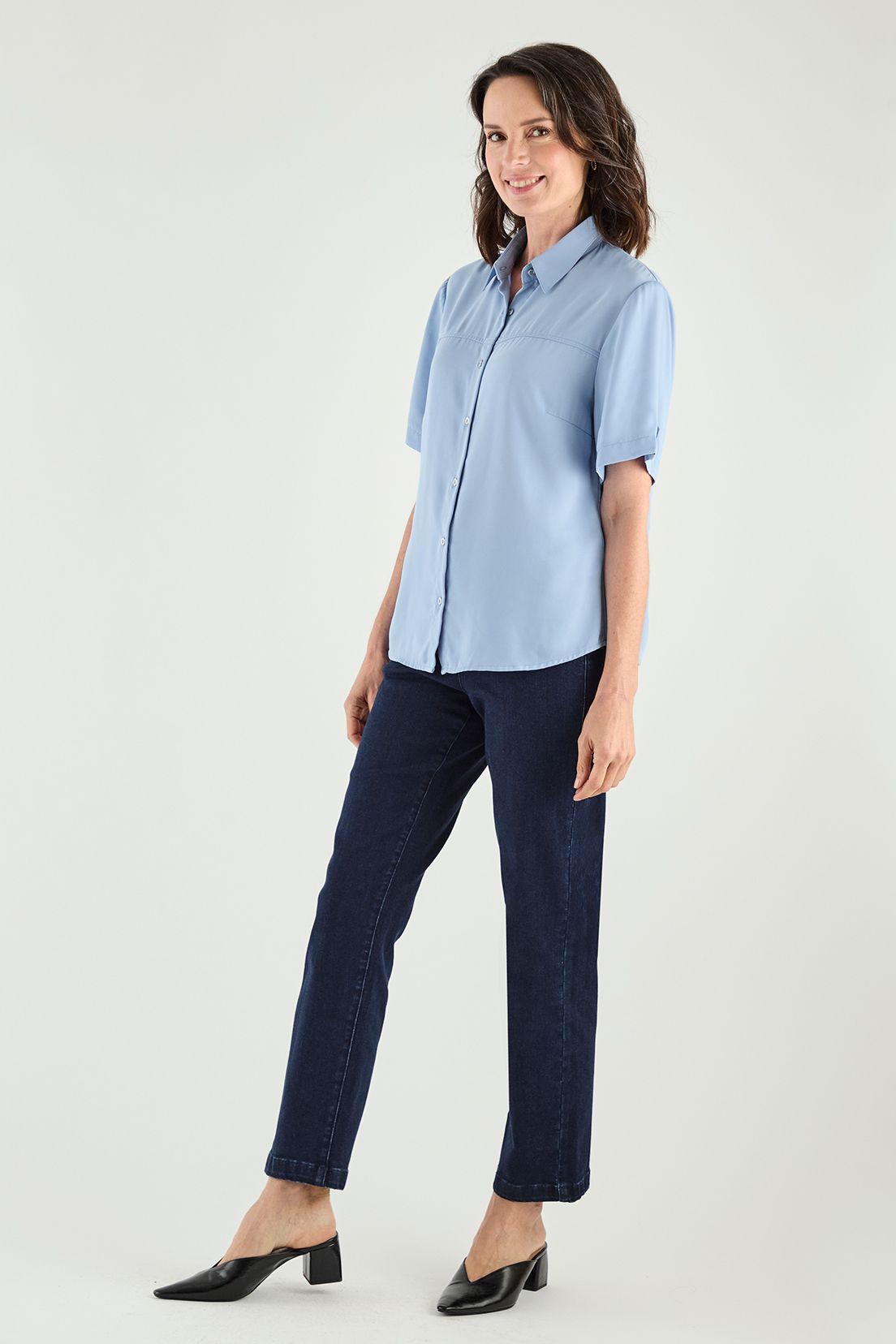 Blusa Camisera Manga Corta Celeste Ma Griffe 14002125051110-2