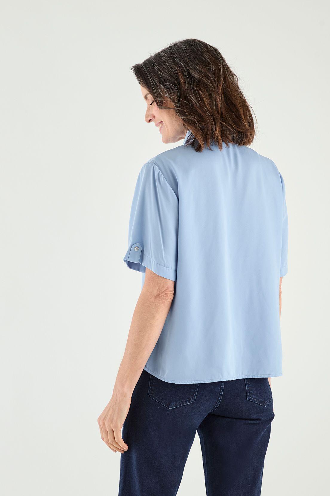 Blusa Camisera Manga Corta Celeste Ma Griffe 14002125051110-3