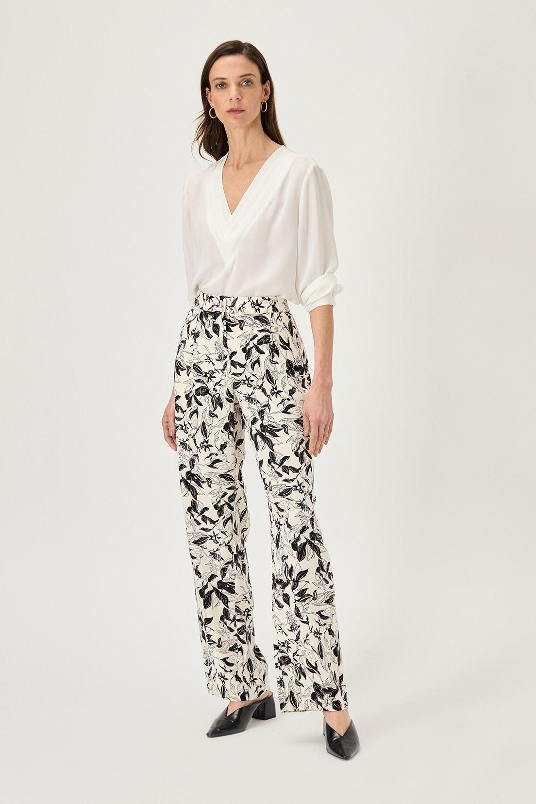 Pantalon Estampado Floral Negro Ma Griffe 11102224053102-0