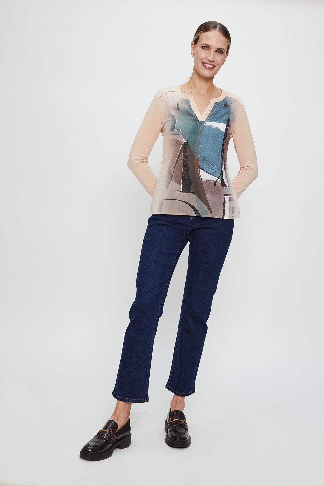 Polera Estampada Beige Ma Griffe 14602224050106-2