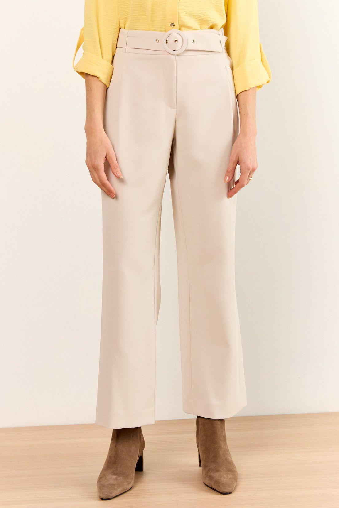 Pantalon Wide Con Cinturon Beige Ma Griffe 11002226004106-1